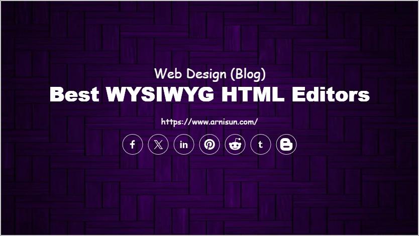 Best WYSIWYG HTML Editors