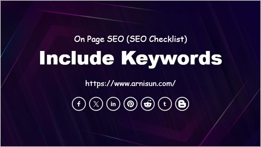 Include keywords