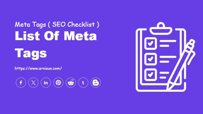 List of Meta Tags