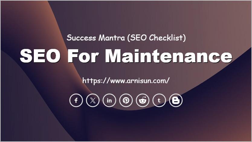 SEO for Maintenance